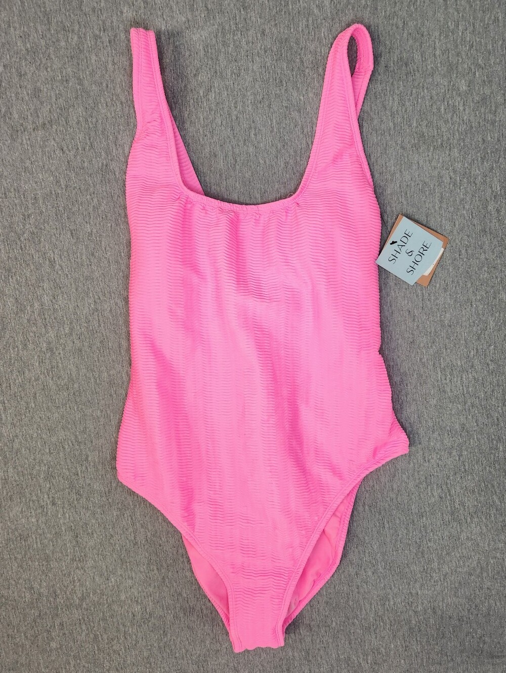 Shade & Shore Women’s Crossback Scoop Neck One‑Piece – Pink (Size L)